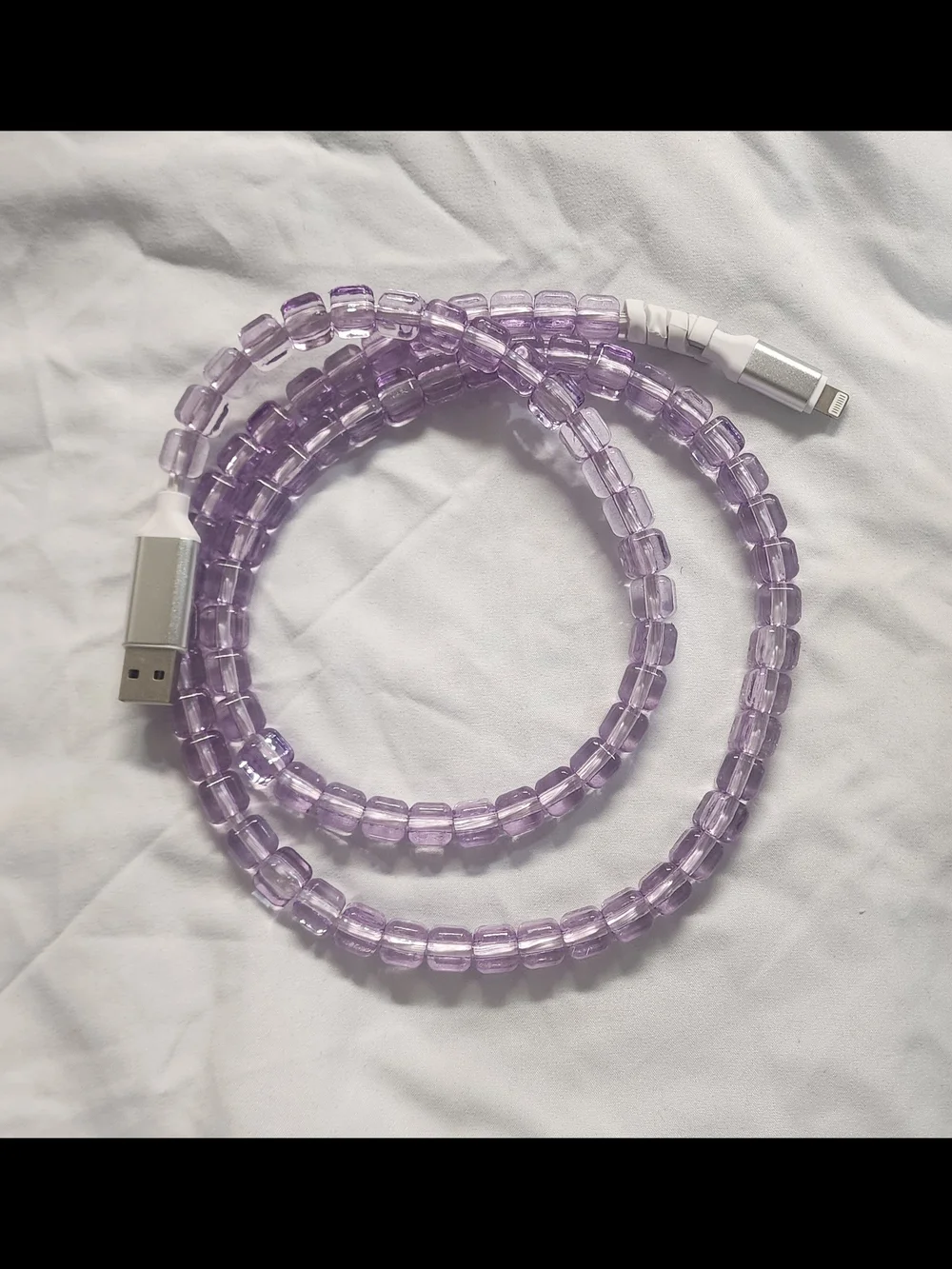 Purple Spiral USB Charging Cable - Universal USB-A to USB-C